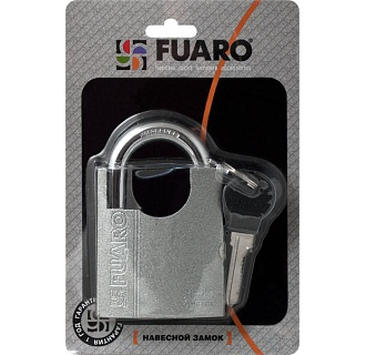 Замок навесной Fuaro PL-4475 (75 мм) 3 "англ." кл. БЛИСТЕР