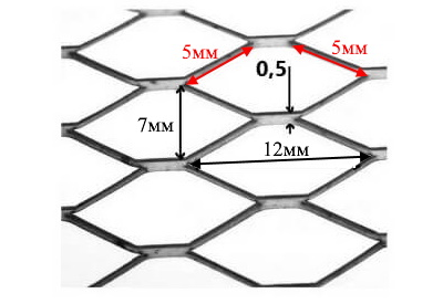 Сетка ЦПВС оцинкованная 5х5мм (1х5 п.м.)