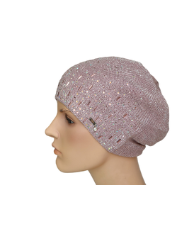 Берет Vizio демисезонный со стразами розовый
