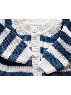 Кардиган молочный/синий