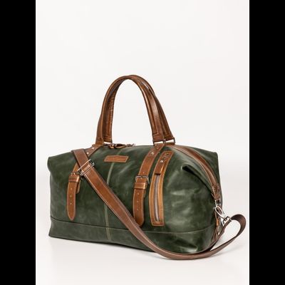 Кожаная дорожная сумка Campora Premium dark green (арт. 
4019-11)