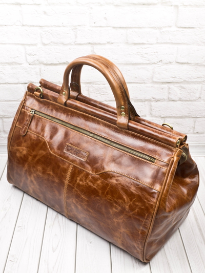 Кожаный саквояж Altamura Premium cognac (арт. 4025-53)