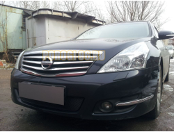 Защита радиатора Nissan Teana II 2008-2013 black PREMIUM