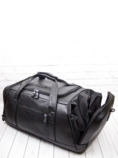 Кожаная дорожная сумка / рюкзак Napoli black 
(арт. 4034-01)