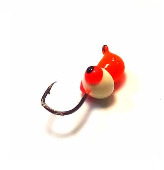 Мормышка вольфрамовая Жучок Lumicom оренж с глаз вес.0.28gr.12mm. d-2.5mm.