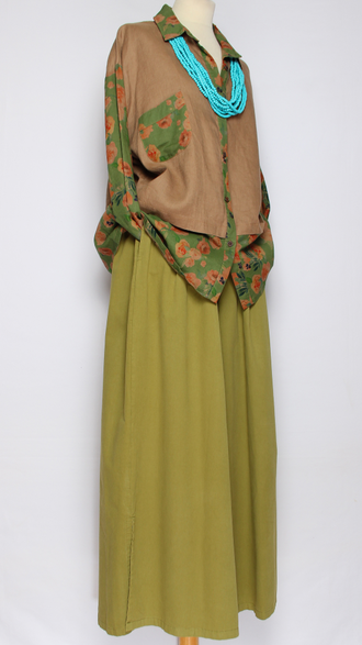 Рубашка Бохо "Комбинированная"  бежевая до р.52