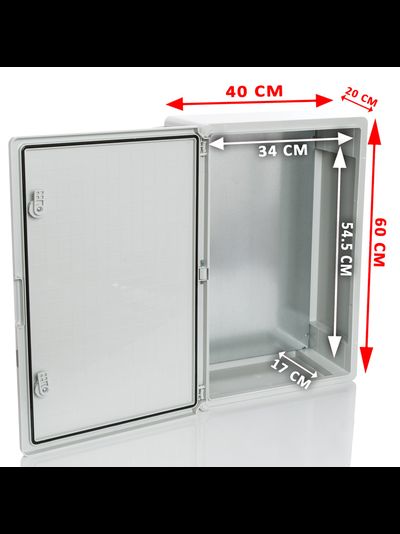 CamBox PP3008 Шкаф пластиковый с монтажной панелью, 400х600х200, непрозрачная дверца, IP65