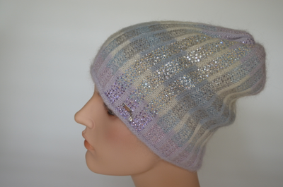 Лиловая шапка с украшениями Vizio Италия 6916 CY