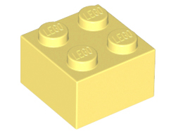 Brick 2 x 2, Bright Light Yellow (3003 / 6212064)