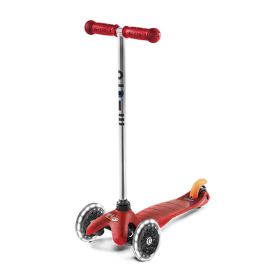 Самокат MINI MICRO КРАСНЫЙ LED СВЕТЯЩИЕСЯ КОЛЕСА