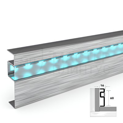 Плинтус из нержавеющей стали Лука Пл 60-4НС.2700.001