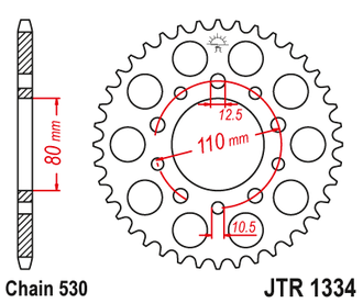 Звезда ведомая (42 зуб.) RK B6854-42 (Аналог: JTR2010.42, JTR1334.42) для мотоциклов Honda