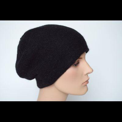 Черный берет вязаный из альпака Vizio Италия 5122