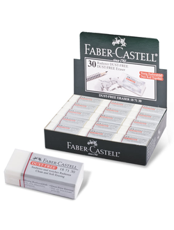 Ластик FABER-CASTELL "Dust Free", 41х18,5х11,5 мм, белый, прямоугольный, 187130