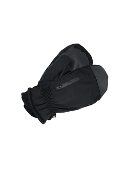 Варежки зимние -30, влагонепроницаемые, с манжетом, ладонь экокожа, черные (внутри флис)