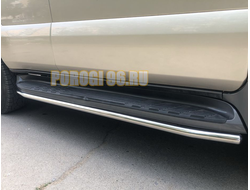 Защита штатного порога под порог d42 для Toyota Land Cruiser Prado 120 (2003-2009)