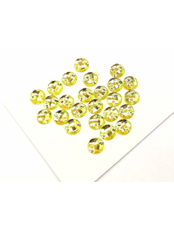 Стразы акриловые пришивные 6 мм, цвет лимонный 12