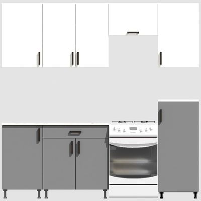 Кухня Эконом 1,8 метра с полуколонкой (1300х500) Цвет: Белый/Базальт