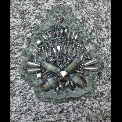 Берет Vizio 1528 BO бежевый стразы