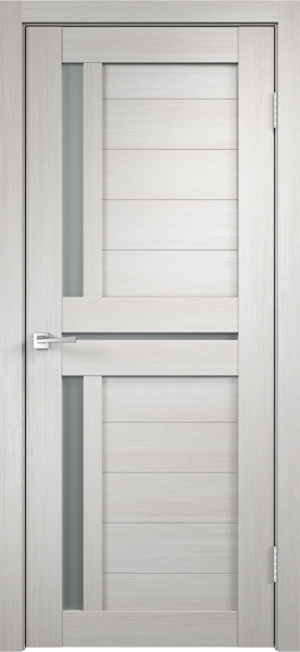 Дверь DUPLEX 3 (Дуплекс 3) дуб белый с черным стеклом
