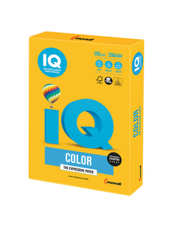 Бумага цветная IQ color, А4, 120 г/м2, 250 л., интенсив, солнечно-желтая, SY40