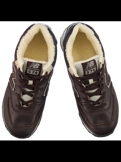New Balance 574 Brown Leather с мехом