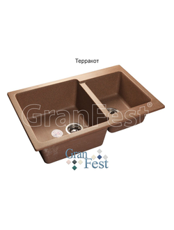 Мраморная мойка GRANFEST GF-P780K 2 чаши, с разморозкой