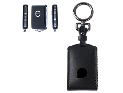 Кожаный чехол для смарт ключа volvo xc60, xc90, S90, V90 (чёрный)