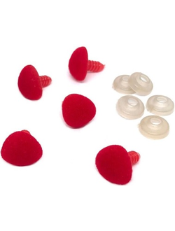 Носики бархатные винтовые 23*18 мм, красные