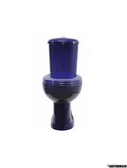 Унитаз Оскольская керамика Дора Антивсплеск синий горизонтальный выпуск 47355130402