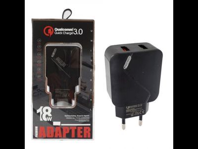 Сетевое зарядное устройство MRM MR819C 5V/3.1A QC3.0 2USB (Black) в упаковке