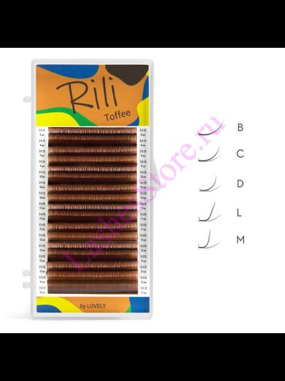 Ресницы коричневые Rili «Toffee» - MIX (16 линий)