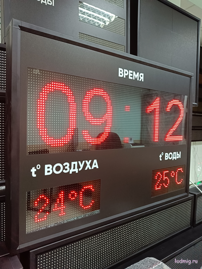 Табло с температурой воздуха и воды 730*1010мм (красный)