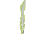 Minifigure, Weapon Sword, Jagged Edges with Marbled White Pattern, Trans-Bright Green (11439pb01 / 6116913 / 6372655)