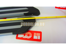 Пороги подножки "Luxe Silver" 2000 мм для Toyota HILUX VIII 2015-2024