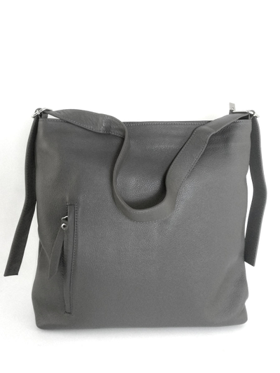 (АРТИКУЛ: 10133/1) СУМКА ЖЕНСКАЯ, БОЛЬШАЯ, НАТУРАЛЬНАЯ КОЖА, СЕРАЯ, РЕМЕНЬ ЧЕРЕЗ ПЛЕЧО