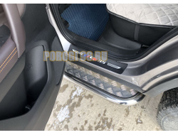 Пороги с накладным листом d53 для Changan CS35 Plus (2019-...)