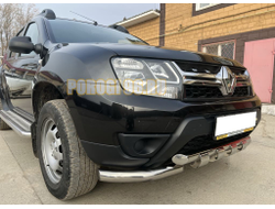 Защита переднего бампера G с подгибами d60/60 для Renault Duster (2015-2021)