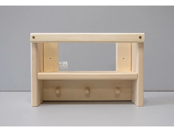 Полка настенная прямая 30см 3 крючка