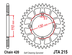 Звезда ведомая алюминиевая JT JTA215.56 (JTA215-56) (A215-56) для Honda Off Road