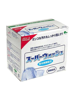 Mitsuei "Super Wash" Мощный стиральный порошок с ферментами для стирки белого белья, 800 г