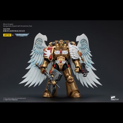 Сангвинарный гвардеец Кровавых Ангелов (Warhammer 40k) - КОЛЛЕКЦИОННАЯ ФИГУРКА 1/18 Blood Angels Sanguinary Guard with Encarmine  Axe (JT6250) - JOYTOY