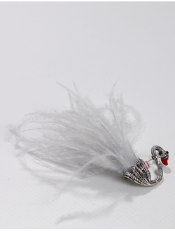 Брошь "Лебедь с перьями"