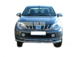 Защита переднего бампера d76/60 для Mitsubishi L200 (2015-2019)