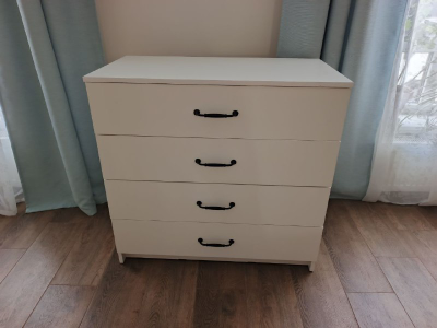 Эва КМ-021 комод 4 ящика (улучшинная фурнитура) Белый