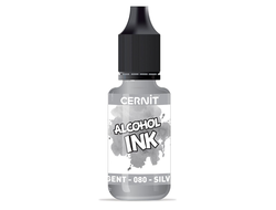 алкогольные чернила Cernit alcohol ink, цвет-silver 080 (серебро), объем-20 мл
