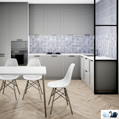 Плитка настенная Gracia Ceramica Folk blue square wall 02 25 х 60 см голубой мозаика