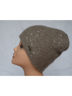 Шапка вязаная зимняя орехового цвета для женщин Vizio 6735 фото