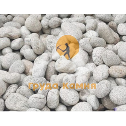Галька белая горянка круглая, фракция 40-70 мм