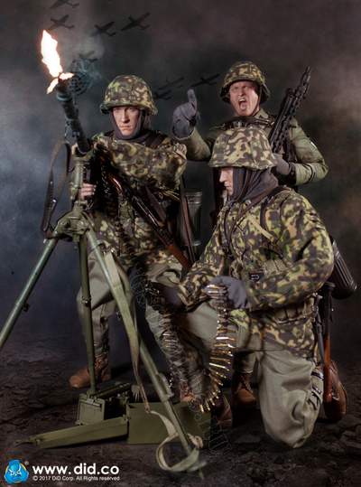 Немецкий солдат - Коллекционная фигурка 1/6 - 3rd SS-Panzer-Division MG34 Gunner Ver. C "Curtis" (D80127) - DID